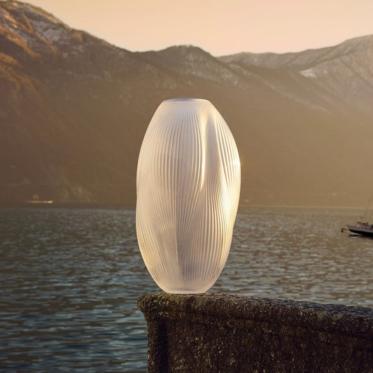 Lalique Alizé XXL Vase - Clear Crystal Vase by Lalique at FormFluent