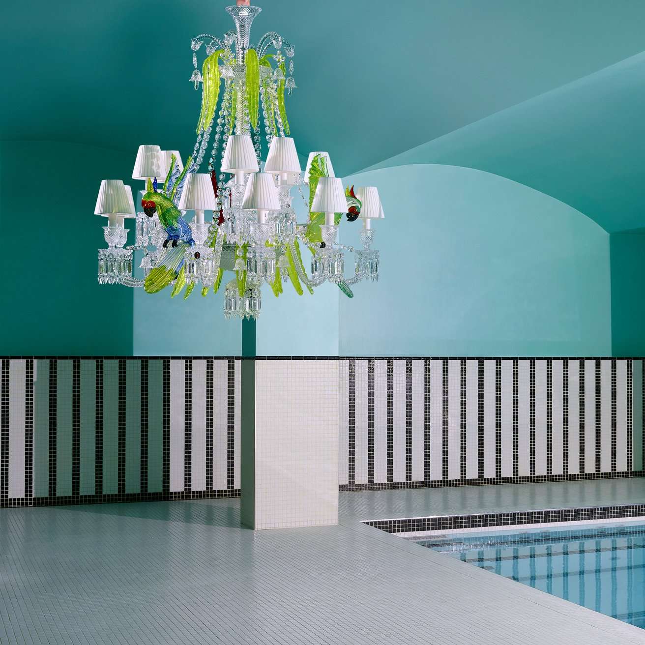 Baccarat Étrange Zénith Parrots Chandelier (15L) Lighting by Baccarat at FormFluent