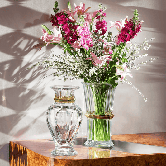 Baccarat Harcourt 1841 Vase Clear and Red Crystal Vase by Baccarat at FormFluent