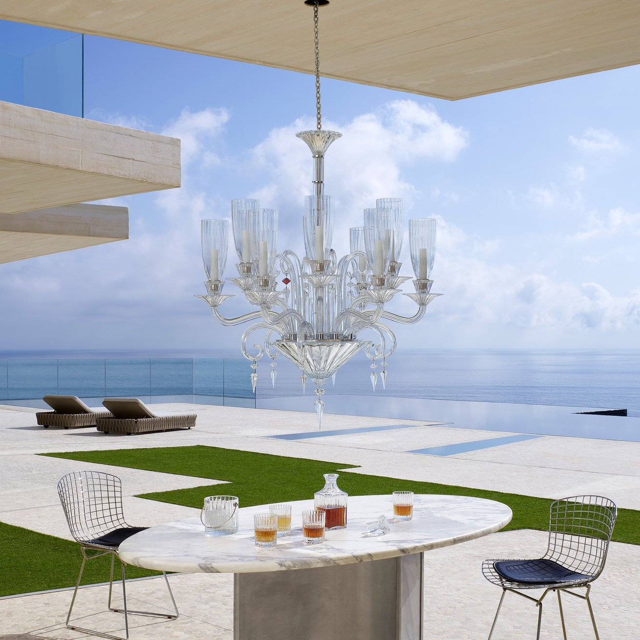 Baccarat Mille Nuits Chandelier Hurricane Shades (12L)