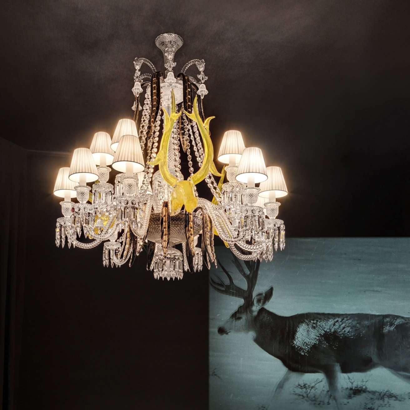 Baccarat Étrange Zénith Deers Chandelier (15L) Lighting by Baccarat at FormFluent
