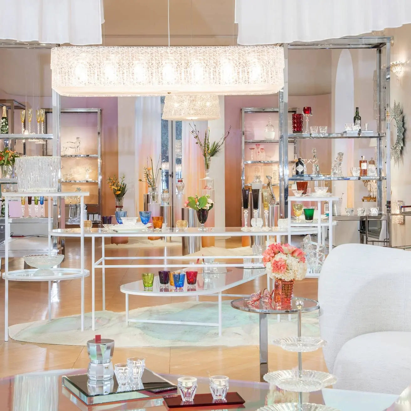 Baccarat Tuile de Cristal Frozen Chandelier Rectangular M Lighting by Baccarat at FormFluent Sydney, Australia