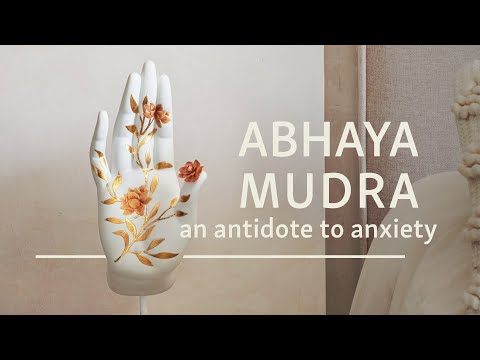 Youtube video of Lladro's Protection Mudra. The text on the thumbnail reads: Abhaya Mudra - an antidote to anxiety