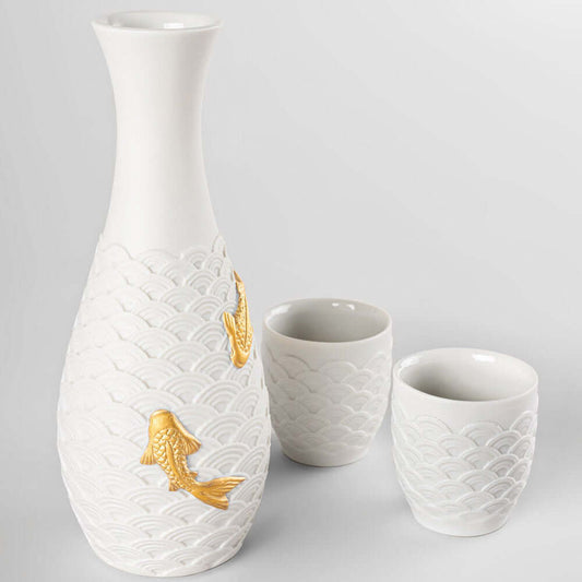 Why is Gifting Porcelain So Significant - 01017824 Lladro Koi Sake Set - Top