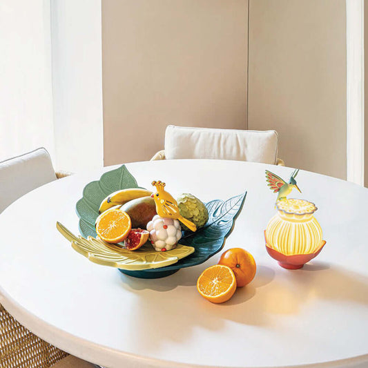 Unusual Wares  Lladro's Tableware Collection - 01009784 Lladro Utopical Centrepiece + 01024387 Utopical Cordless Lamp - Lifestyle
