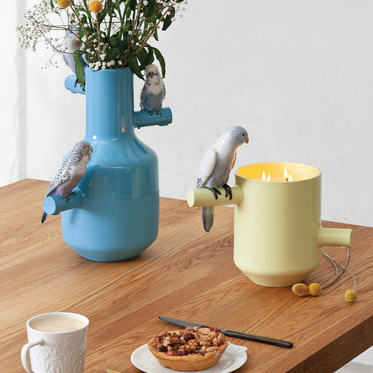 Australian Souvenirs That Will Not Give You the Ick - 01007850 Lladro Parrot Parade Vase Blue + 01040150 Lladro Parrot 's Scented treasure On the Prairie Green - Lifestyle