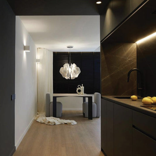 Candid Spaces Ideas On How to Decorate Using Lladro's Award Winning Nightbloom Lamp - 01023983 Lladro Nightbloom Hanging Lamp 60cm White - sinmasstudio