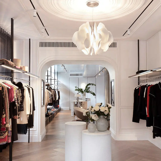 Candid Spaces: Lladró's NightBloom Pendant Lamp in Aquel Boutique by FormFluent 