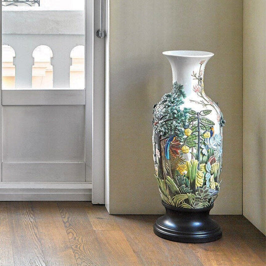 Fancy Vases How To Decorate With Vases - 01002003 Lladro Paradise Vase Animal Life Figurine Limited Edition - Lifestyle