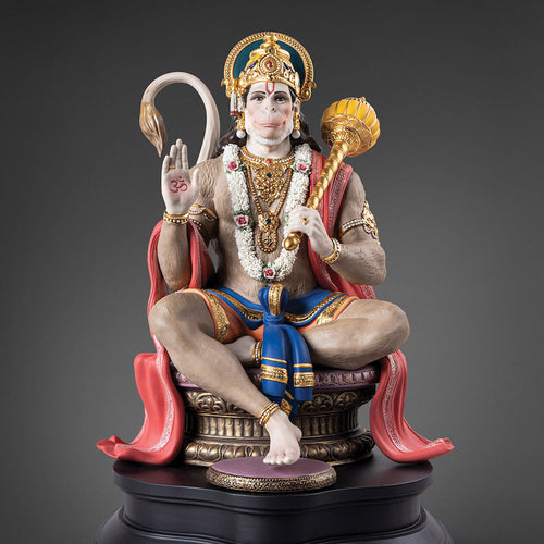 Lord Hanuman - Pinnacle of Strength and Devotion - 01002038 Lladro Lord Hanuman Sculpture Limited Edition - Front
