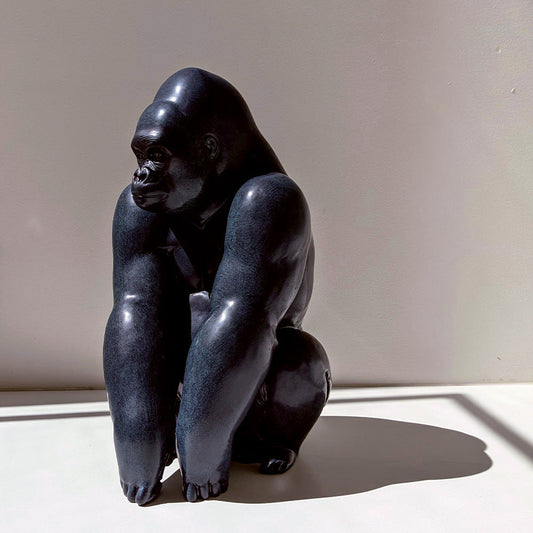 Stoneware and Porcelain Why You Rarely See This Pair Together - 01012555 Lladro Gorilla Sculpture - Window 2