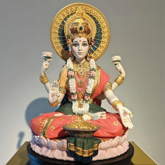 The Goddess Lakshmi Grantor of Divine Wealth and Power - 01002024 Lladro Goddess Lakshmi Sculpture Limited Edition
