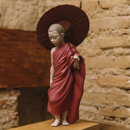 The Meaning Behind the Robes of Buddhist Monks - 01012556 Lladro Sun Path Monk Figurine - Lifestyle 