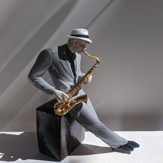 The Sound of Jazz Why Saxophones Are the Quintessential Instrument of Jazz - 01009330 Lladro Jazz Saxophonist Figurine -  Window