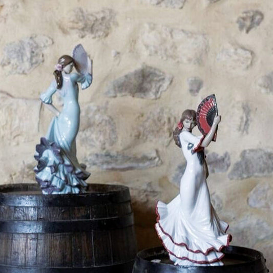 Why Are Fans So Important In Both Spanish and Japanese Dance - 01008685 + 01008683 Lladro Passion and Soul Flamenco Woman Figurine (Green + 60th Anniversary)