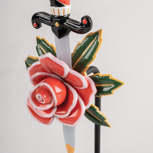 Why Are Roses So Sought After - 01009556 Lladro Dagger and Rose - Close-up