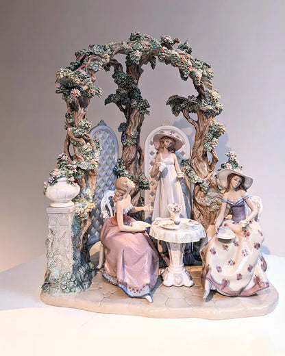  Lladró Tea in The Garden Women Sculpture Limited Edition Sculpture by Lladró at  FormFluent