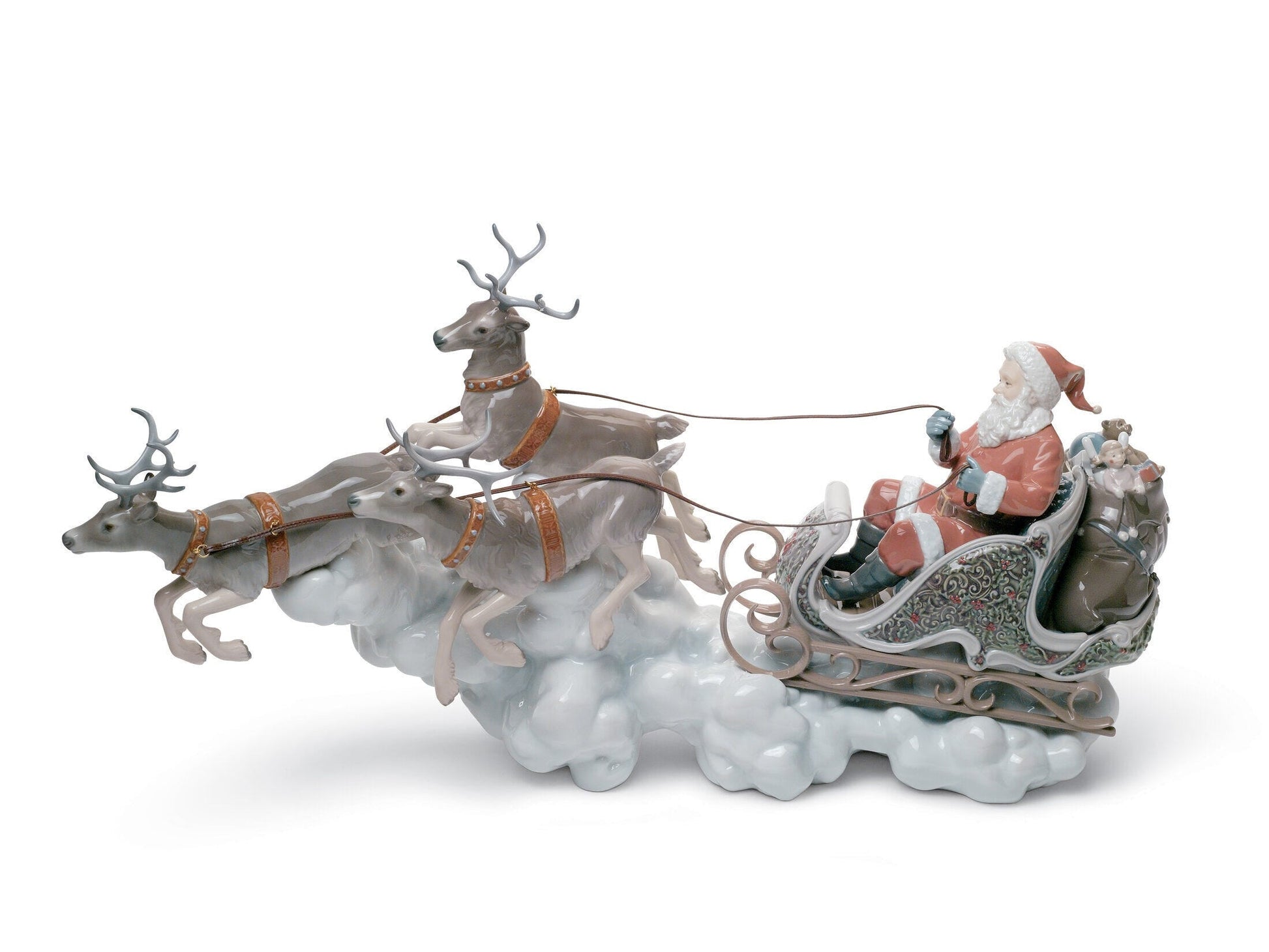 Lladró Santa's Midnight Ride Sleigh Figurine Limited Edition Sculpture - FormFluent Sydney Australia