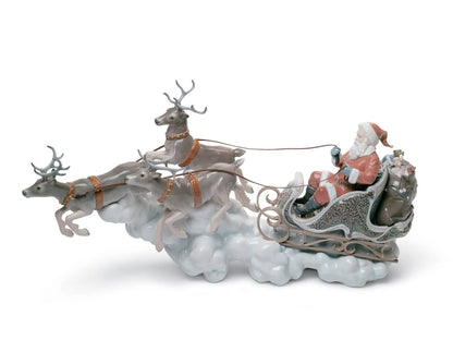 Lladró Santa's Midnight Ride Santa's Sleigh Figurine Limited Edition Sculpture by  Lladró at   FormFluent Sydney, Australia