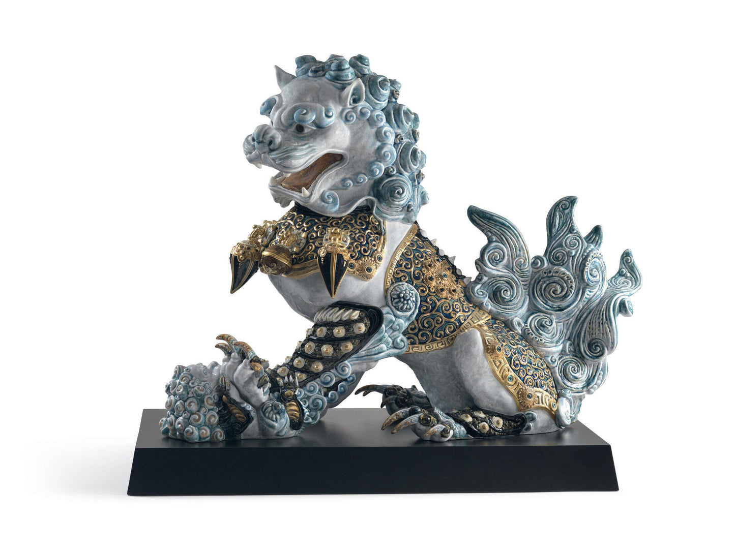 Guardian Lioness Sculpture Blue Limited Edition