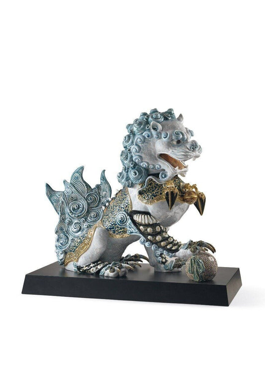 Guardian Lion Sculpture Blue Limited Edition