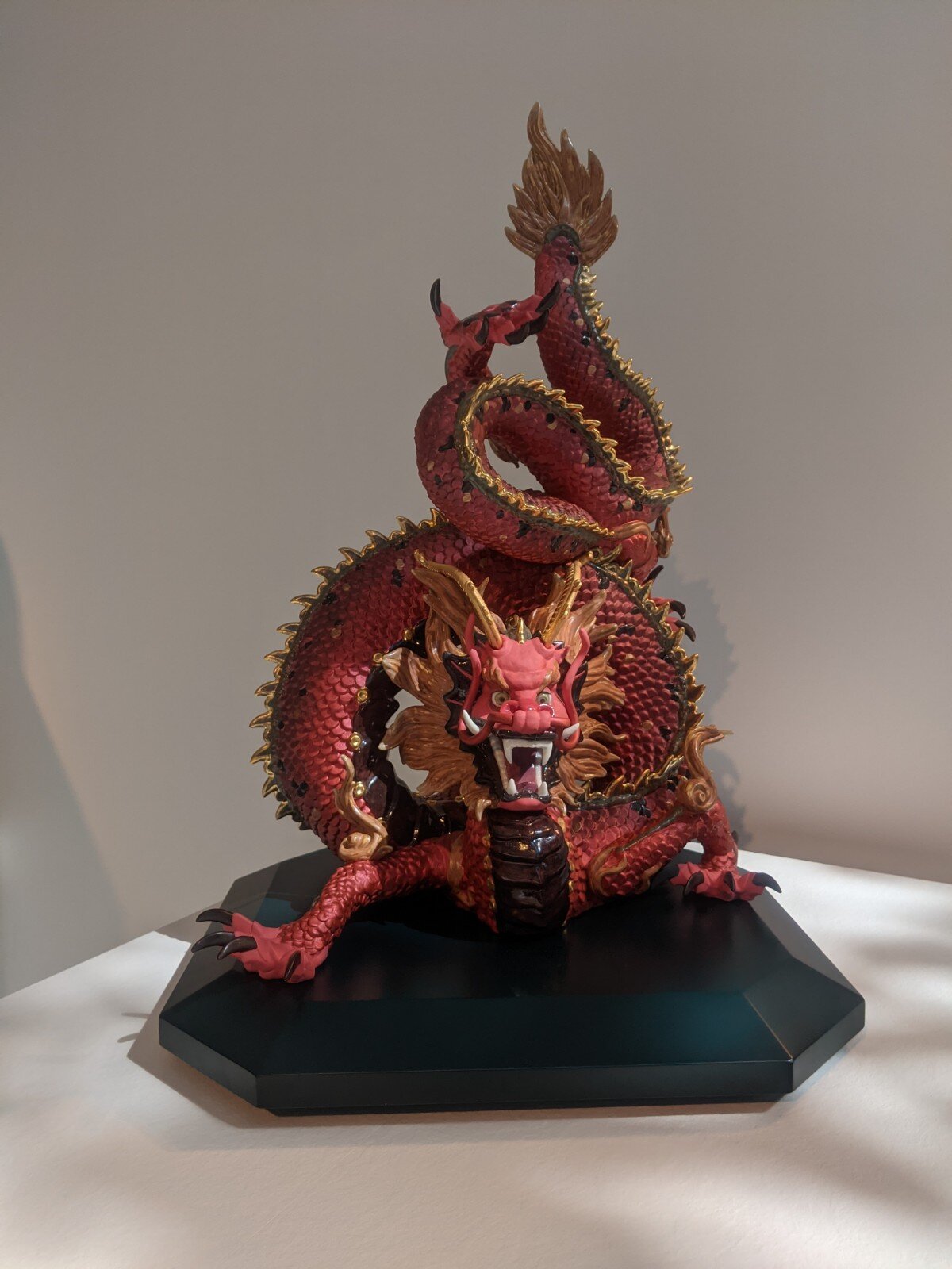 Protective Dragon Sculpture Gold and Red Limited Edition