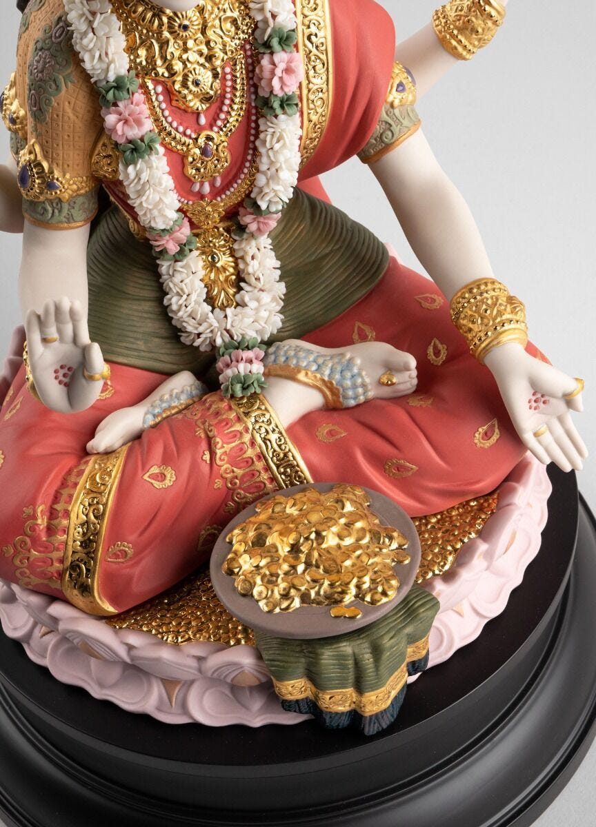 Lladró Goddess Lakshmi Sculpture Limited Edition   FormFluent