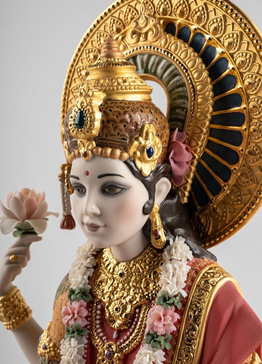 Lladró Goddess Lakshmi Sculpture Limited Edition   FormFluent
