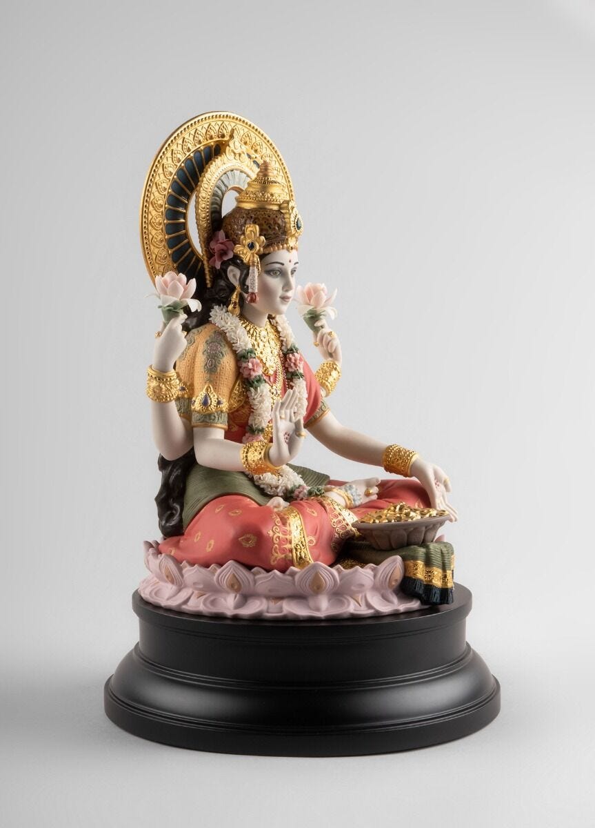 Lladró Goddess Lakshmi Sculpture Limited Edition   FormFluent