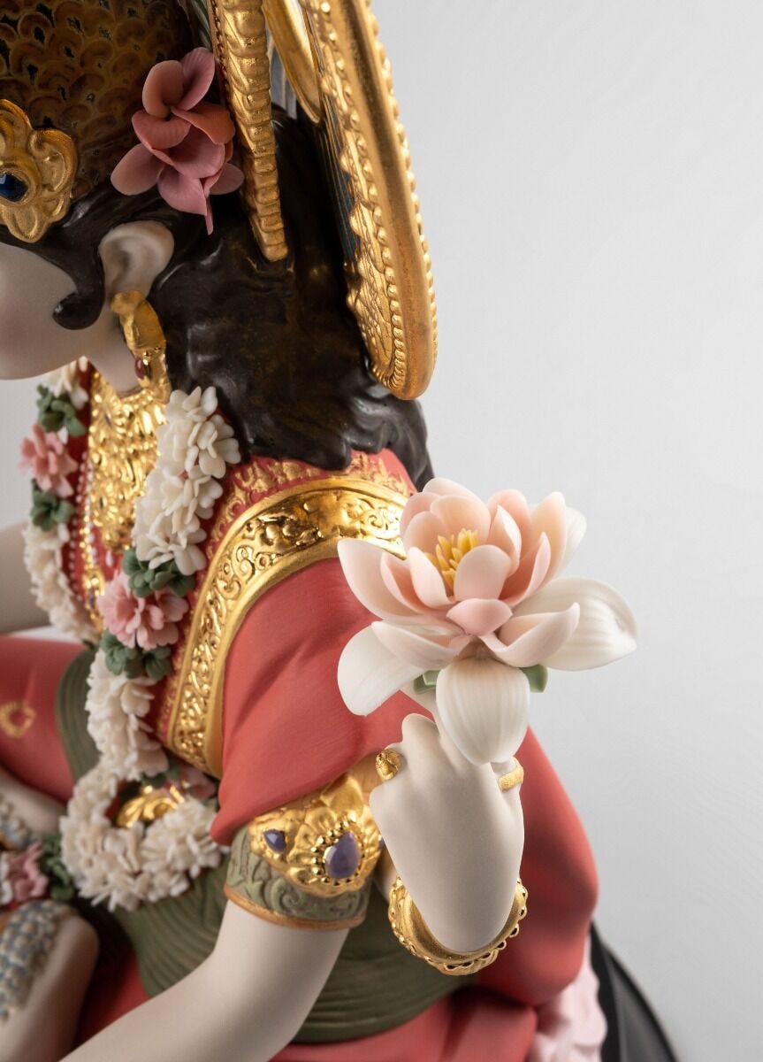 Lladró Goddess Lakshmi Sculpture Limited Edition   FormFluent