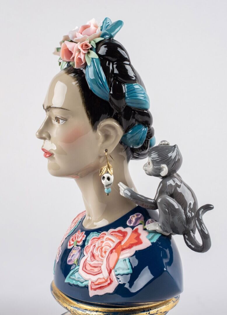Frida Kahlo Bust Sculpture in Blue Limited Edition