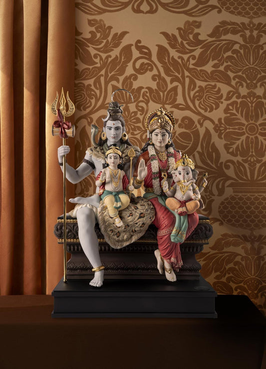 Lladró Shiv Parivar Sculpture (Shiva Parvati Ganesha Kartikeya) Limited Edition