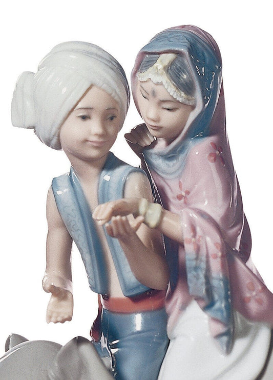 Lladró Hindu Children with Elephant Figurine - FormFluent