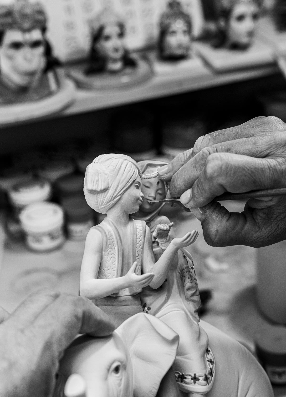 Lladró Hindu Children with Elephant Figurine