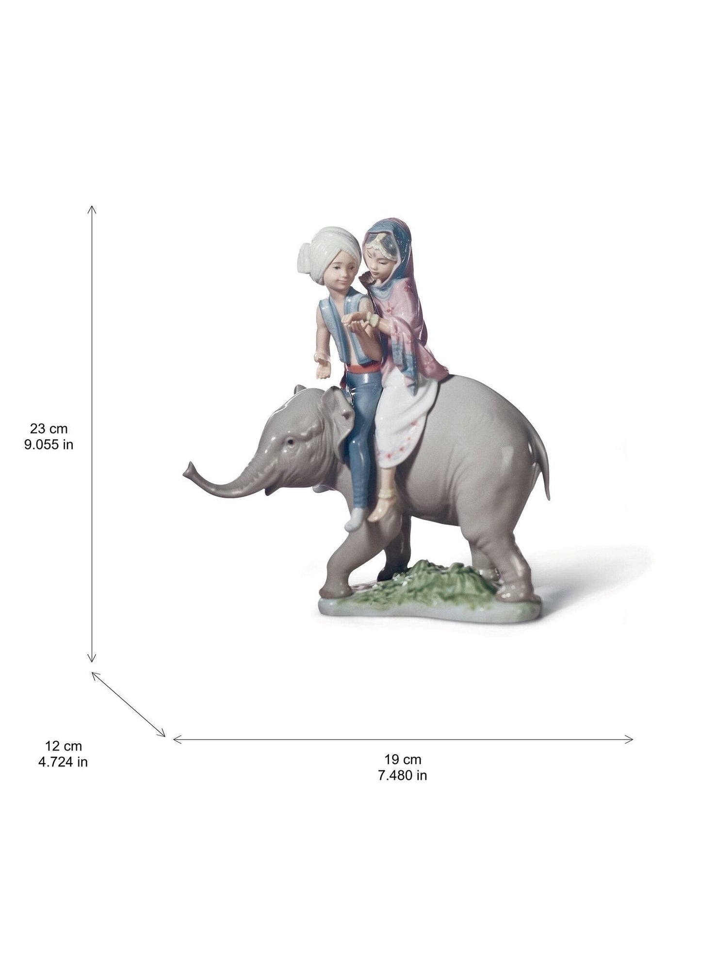 Lladró Hindu Children with Elephant Figurine