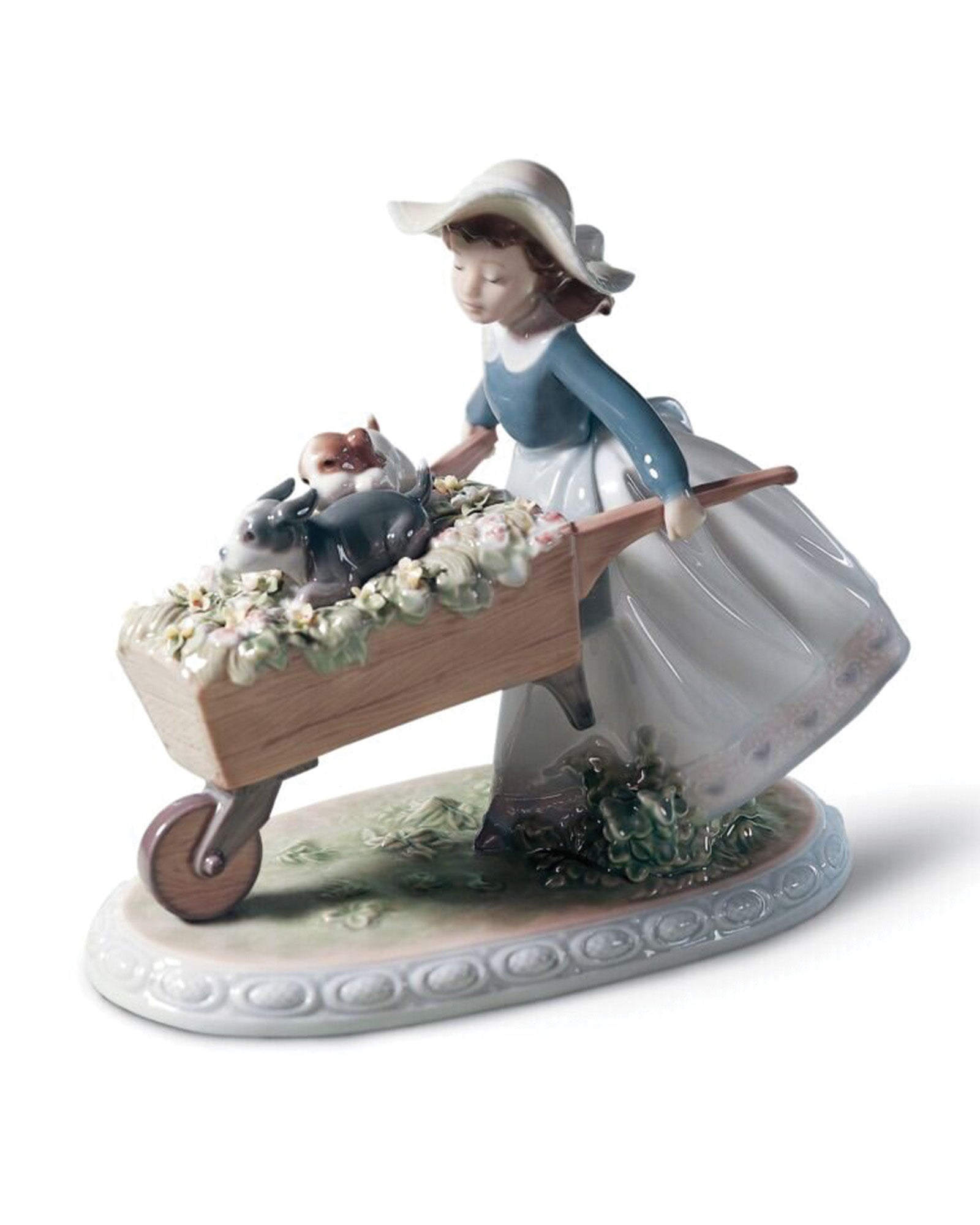 Lladró A Barrow of Fun Girl Figurine  - FormFluent Sydney Australia
