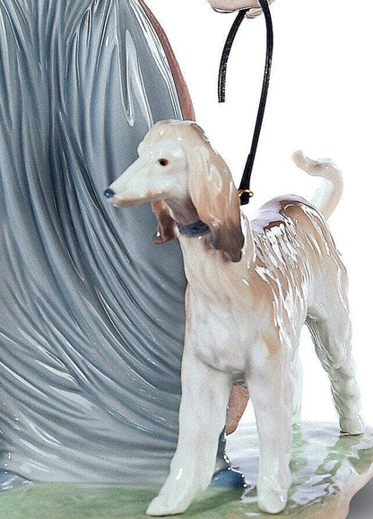 Lladró Elegant Promenade Woman and Dogs Figurine Sculpture by  Lladró at   FormFluent Sydney, Australia