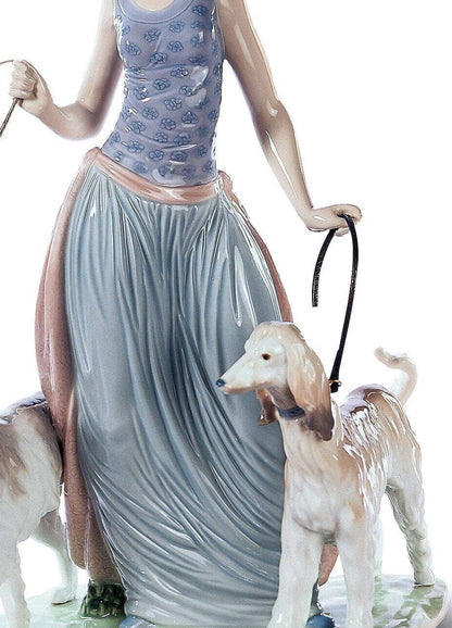 Lladró Elegant Promenade Woman and Dogs Figurine Sculpture by  Lladró at   FormFluent Sydney, Australia