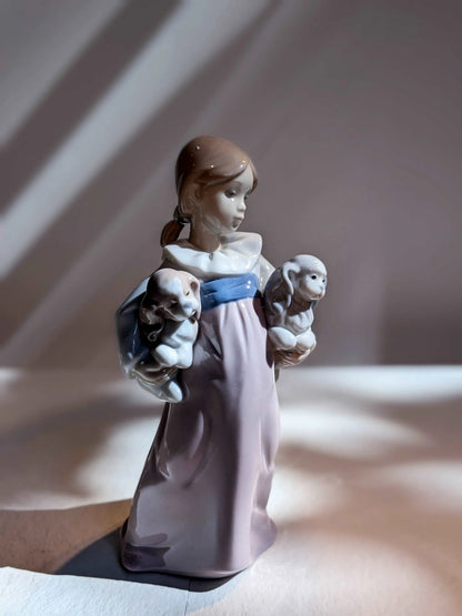  Lladró Arms Full of Love Girl with Dogs Figurine Sculpture by Lladró at  FormFluent
