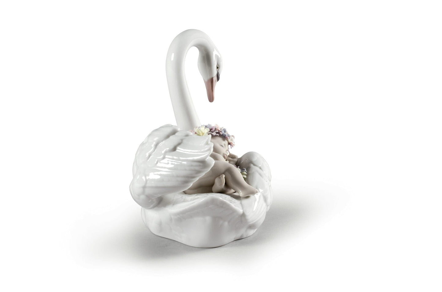 Lladró Drifting through Dreamland Swan and Baby Figurine Sculpture by Lladró at  FormFluent Sydney, Australia