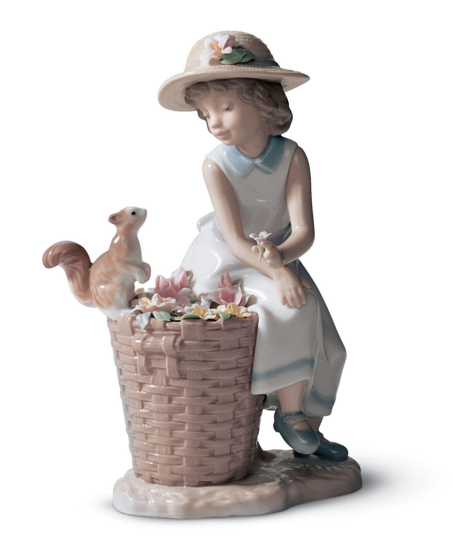 Buy Authentic Lladró Lladró Hello Little Squirrel! Girl Figurine Sculpture - FormFluent Sydney Australia