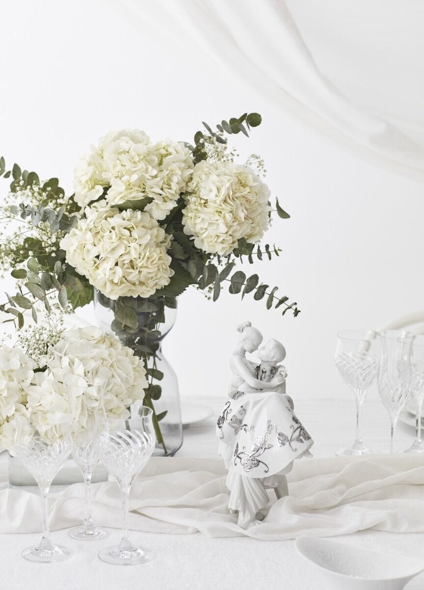 Lladró The Happiest Day Couple Figurine - Silver Lustre