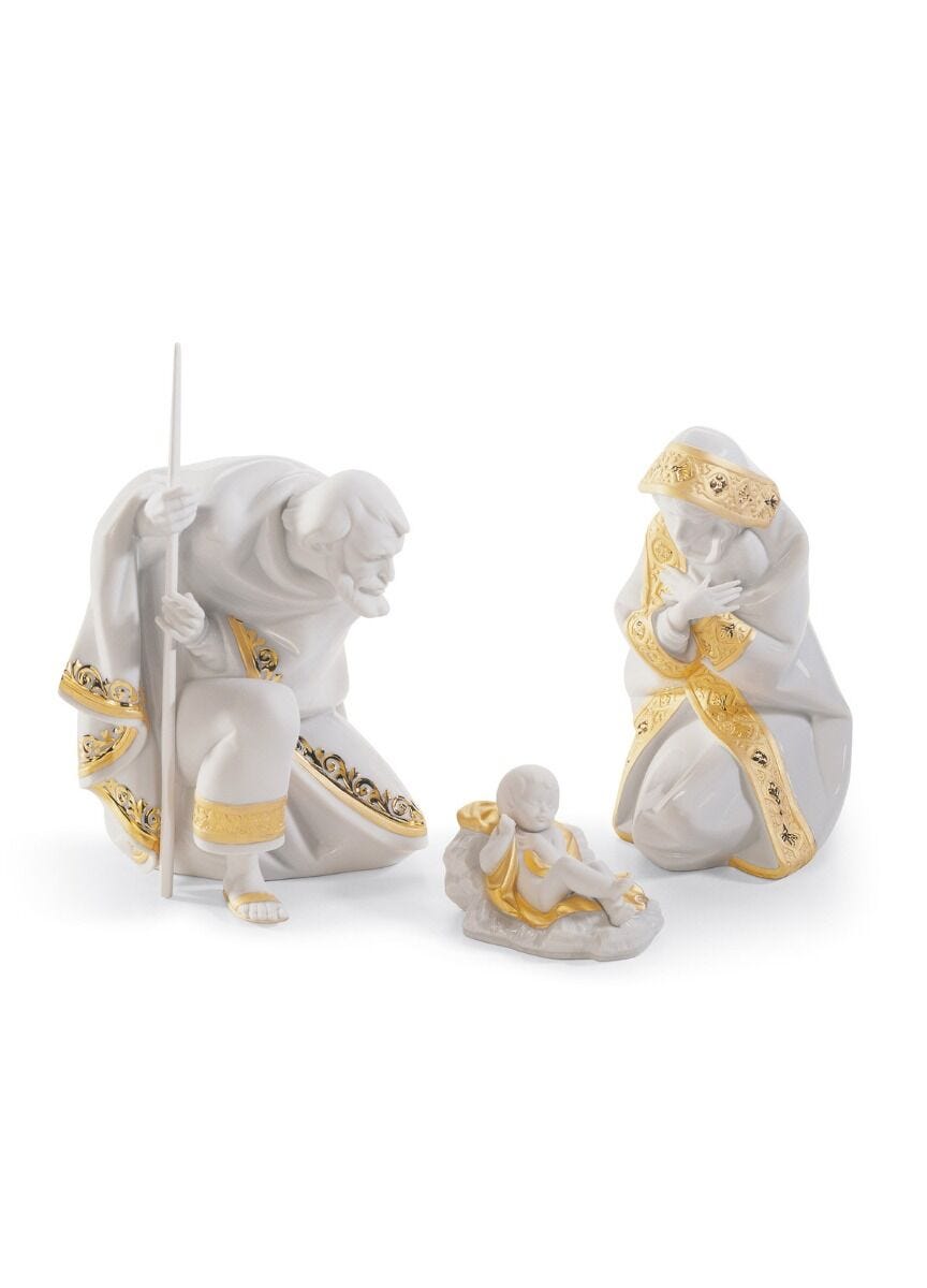 Lladró Silent Night Nativity Set - Gold Lustre - FormFluent
