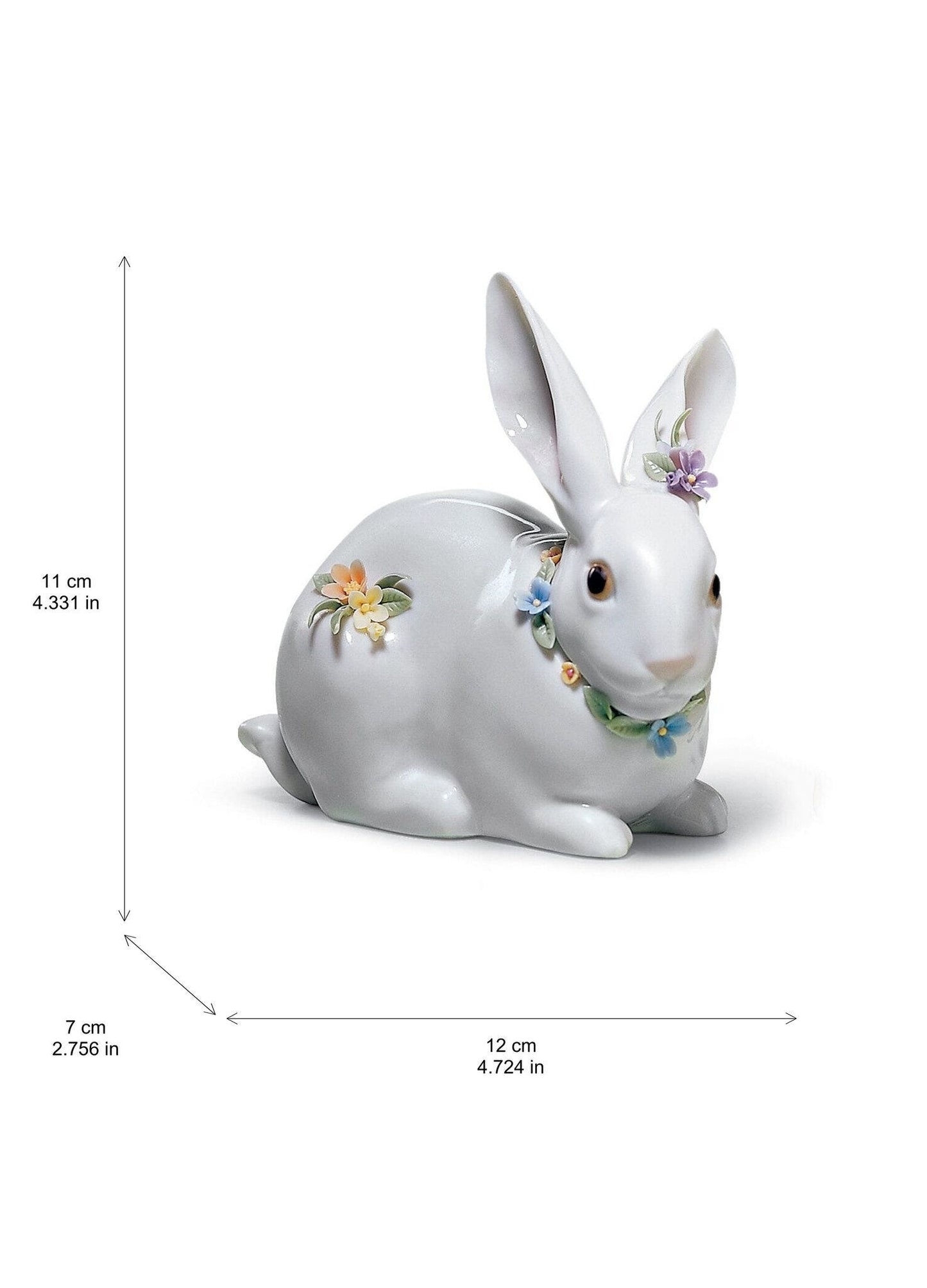 Lladró Attentive Bunny with flower