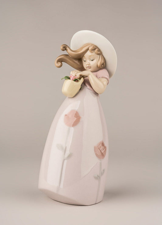 Buy Authentic Lladró Lladró Little Rose Girl Figurine Sculpture - FormFluent Sydney Australia