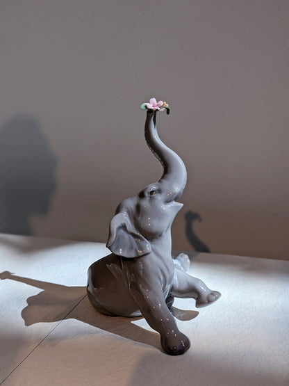  Lladró Baby Elephant with Pink Flower Sculpture Sculpture by Lladró at  FormFluent