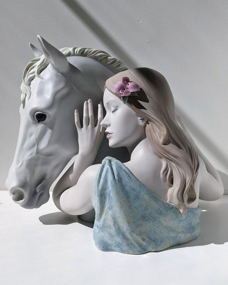 Lladró A True Friend Woman and Horse Figurine (Limited Edition)  - FormFluent Sydney Australia
