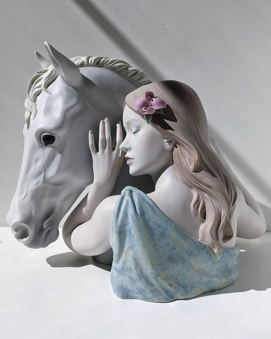 Lladró A True Friend Woman and Horse Figurine (Limited Edition)  - FormFluent Sydney Australia