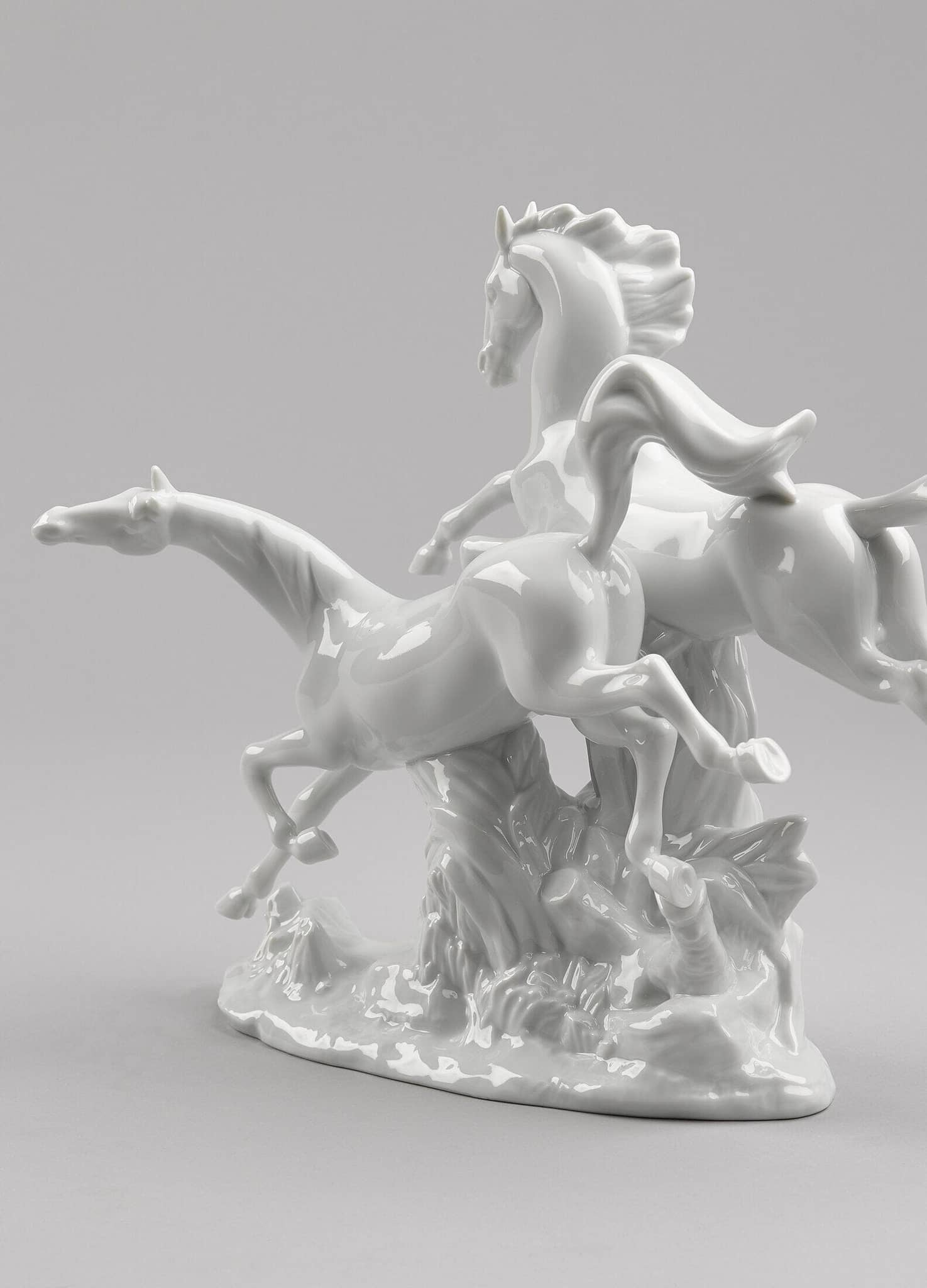 Lladró Horses Galloping Figurine White Sculpture by Lladró at  FormFluent Sydney, Australia