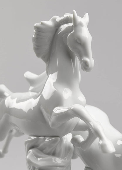 Lladró Horses Galloping Figurine White Sculpture by Lladró at  FormFluent Sydney, Australia